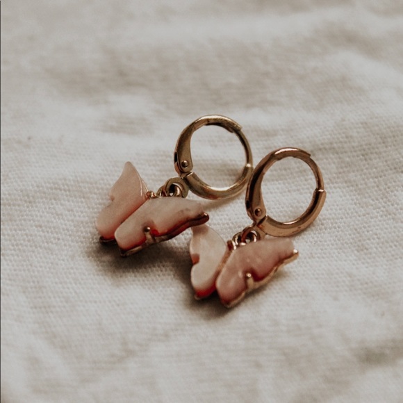 Butterfly Huggie Earrings - Picture 1 of 5